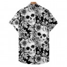 Men's Skull Short Sleeve Beach Shirt