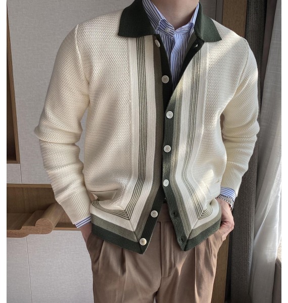 Men's Elegant pel Knitted Cardigan Jacket