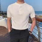 Fashion Stand-up Colr Slim Personality Knitted Polo Shirt