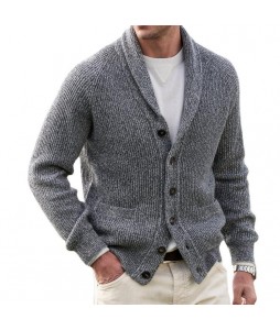 Men's Casual Solid Color pel Sweater Cardigan