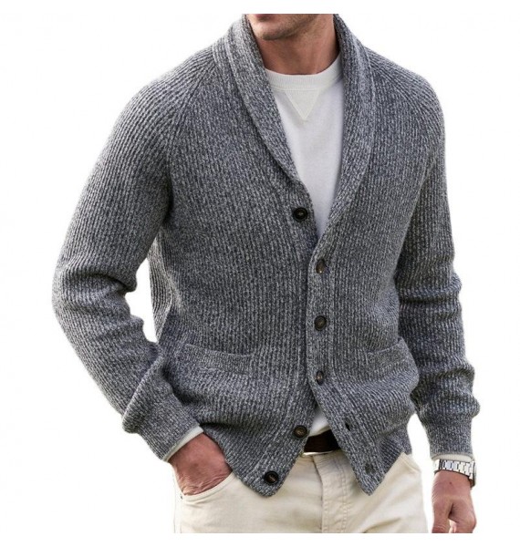 Men's Casual Solid Color pel Sweater Cardigan