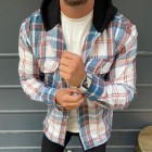 Mens Casual Grid Pocket Hoodie Jacket