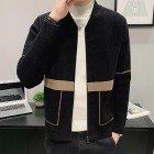 V-neck Long-sleeved Stitching Business Casual Knitted Cardigan