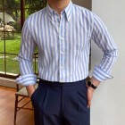 pel Striped Casual Long-sleeved Shirt