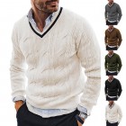 Men's Slim Fit V Neck Long Sleeve Casual Knit Sweater