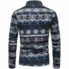 Men's Casual Stand Colr Zipper Ethnic Style Pullover Sweater