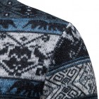 Men's Casual Stand Colr Zipper Ethnic Style Pullover Sweater