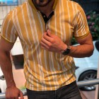 Bi yellow striped polo shirt