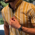 Bi yellow striped polo shirt