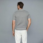 Mens Fashion Casual Knitting Stripe Polo Shirt