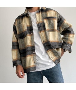 Checked Textured Long Sleeve Shirt/Jacket