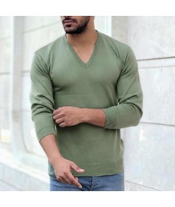 Men's V-Neck Basic Pullover Sweater Bottoming Shirt