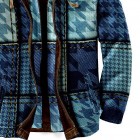 Men's Houndstooth Textured Winter Thick Hooded Jacket