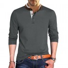 Men's Loose Casual Polo Shirt Solid Color Stand Colr T-Shirt