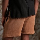 Men's Linen Estic Waist Loose Shorts