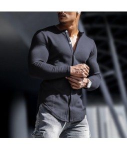 Men's Basic Long Sleeve Top Shirt