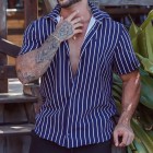 Men's Casual Fashion Striped Short Sleeve Shirt