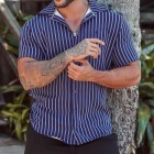 Men's Casual Fashion Striped Short Sleeve Shirt