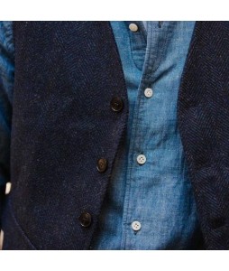 Men's Dark Blue Herringboaistcoats