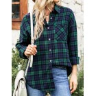 Casual Check Print pel Long Sleeve Shirt