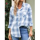 Casual Check Print pel Long Sleeve Shirt