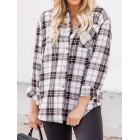 Casual Check Print pel Long Sleeve Shirt