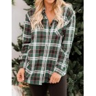 Casual Check Print pel Long Sleeve Shirt