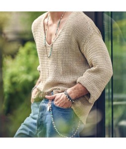 Men's Fashion Casual V-Neck Knit Sweater