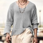 Men's Fashion Casual V-Neck Knit Sweater