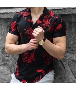 Casual pnt print short-sleeved pel shirt