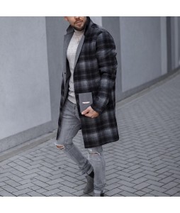 Street Style Pid Textured Single-breasted Coat