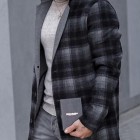 Street Style Pid Textured Single-breasted Coat