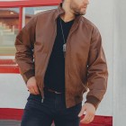 Basic Men's Retro Outdoor American Cold-proof Motorcycle Leather Jacket