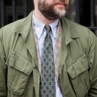 Men's Army Green Simple Work Jacket