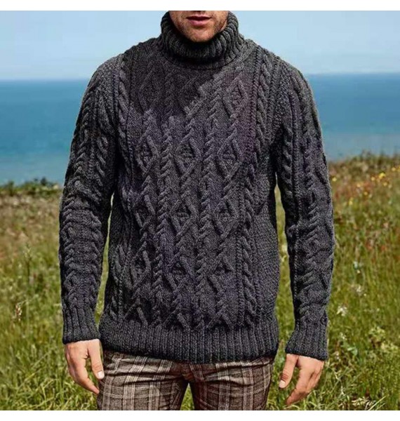 Men's Casual Loose Warm Thick Turtleneck Sweater