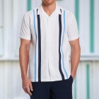 Striped Contrast Color Casual Men's Short Sleeve Shirt