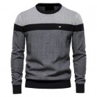 Men's Striped Panel Crewneck Sweater