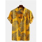 Men's Leaf Short Sleeve Beach Shirt