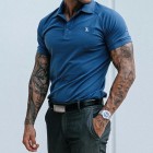 Letter Embroidered Slim Polo Shirt