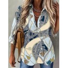 Casual Fashion Printed pel Long Sleeve Shirt