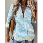 Casual Fashion Printed pel Long Sleeve Shirt