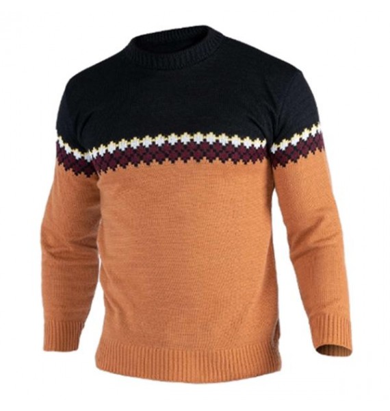 Men's Contrast  Pullover Bottoming Sweater