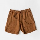 Mens Beach Loose Drawstring Linen Casual Shorts