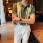 British Summer Men's Casual Knit Polo Shirt