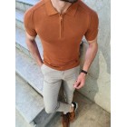 Casual Retro Solid Color Mens Polo Shirt