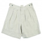 Linen Pleated Tropical Military Cargo Shorts