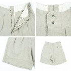 Linen Pleated Tropical Military Cargo Shorts