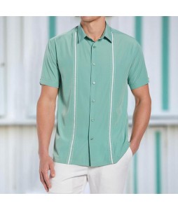 Fashion Casual Men's Contrast Color Short Sleeve Shirt