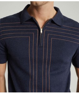 Kade Navy Zip Polo Shirt