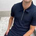 Wavy texture polo shirt